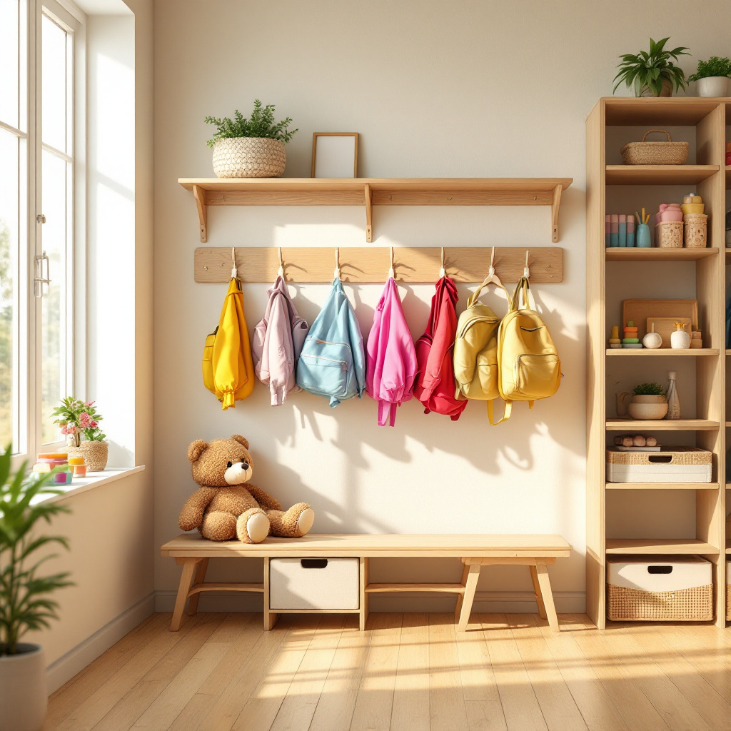 Kindergarten-Garderobe symbolisiert Eingewöhnung Kindergarten wie lange dauert